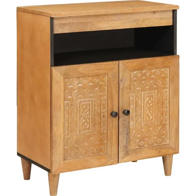vidaXL Dressoir 60 x 33 x 75 cm Massief Mango Hout Bruin