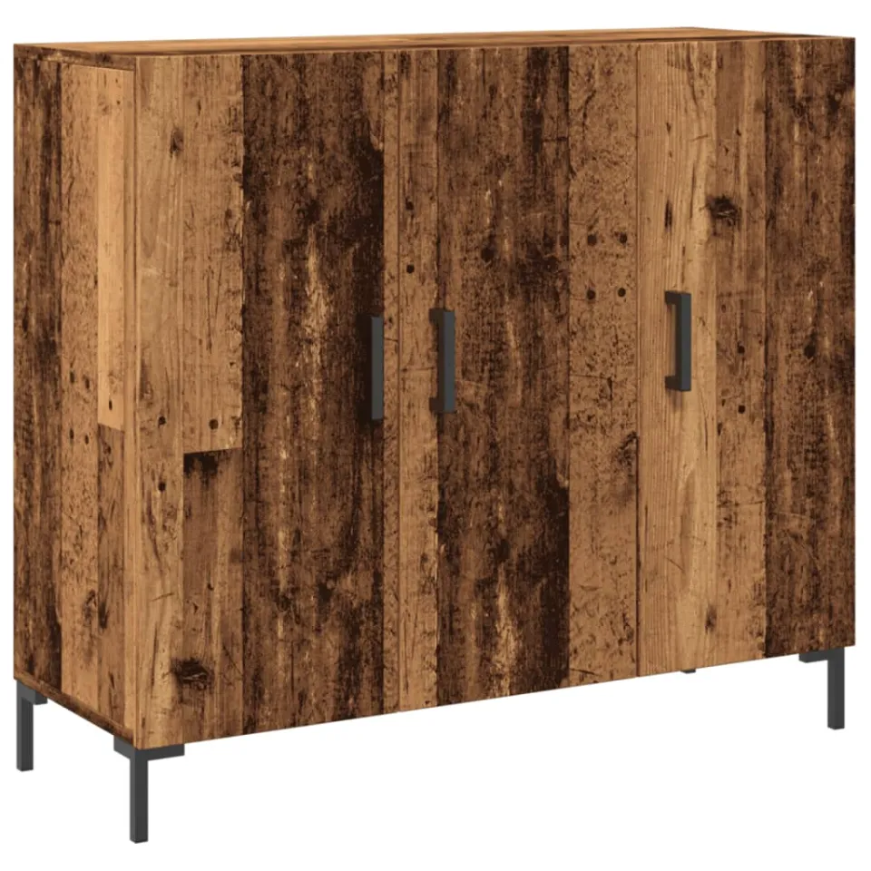 vidaXL Dressoir 90x34x80 cm bewerkt hout oud houtkleurig bruin, foto 3