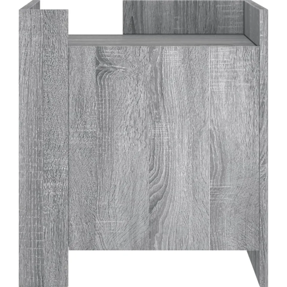 vidaXL Nachtkastje 45x50x50 cm bewerkt hout grijs sonoma eikenkleurig