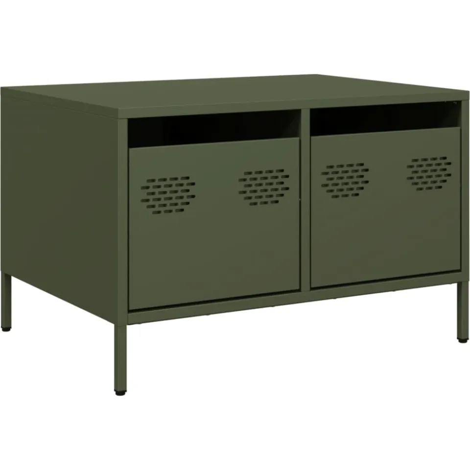 vidaXL Tv-meubel 68x50x43,5 cm koudgewalst staal olijfgroen, foto 3
