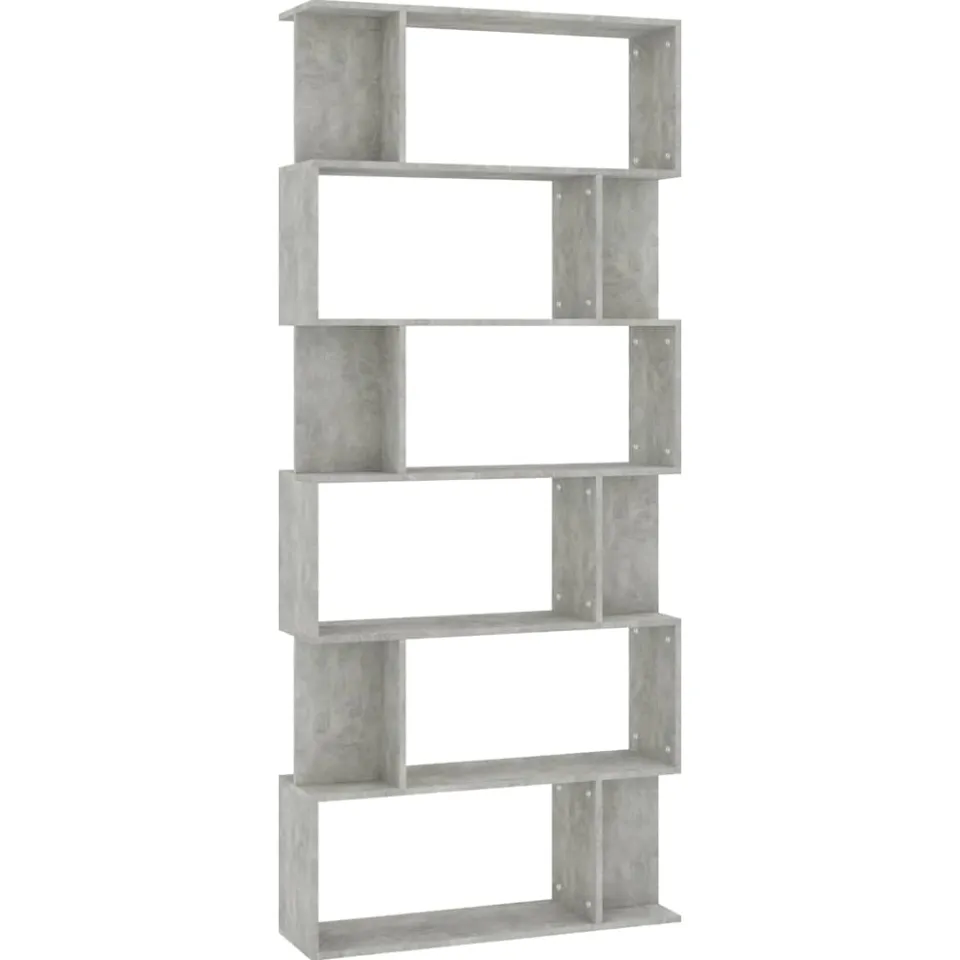vidaXL Boekenkast / kamerscherm 80x24x192 cm bewerkt hout betongrijs