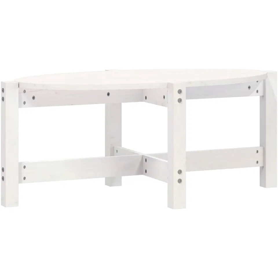 vidaXL Salontafel 87x48x35 cm massief grenenhout wit