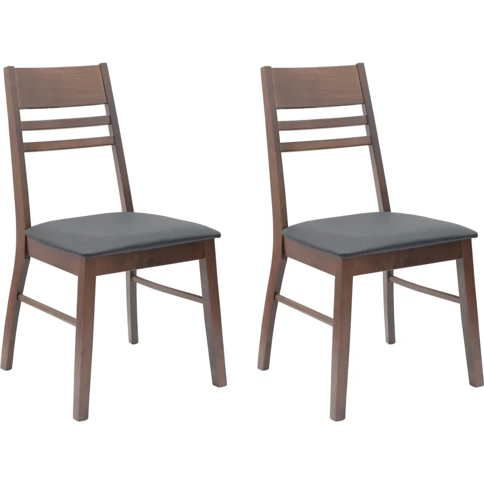 vidaXL Eettafelstoelen 2 st Massief Rubberhout Licht Bruin