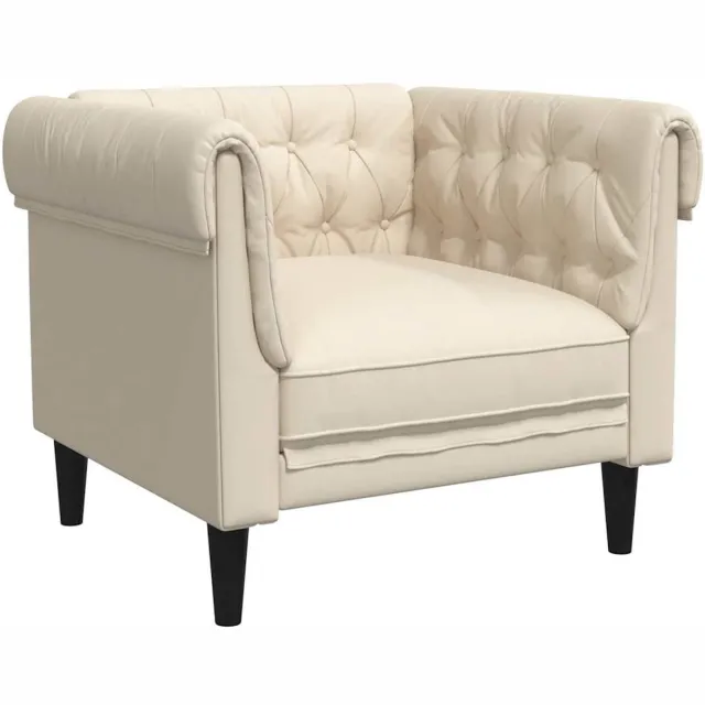 vidaXL Fauteuil - Chesterfield-stijl - linnen