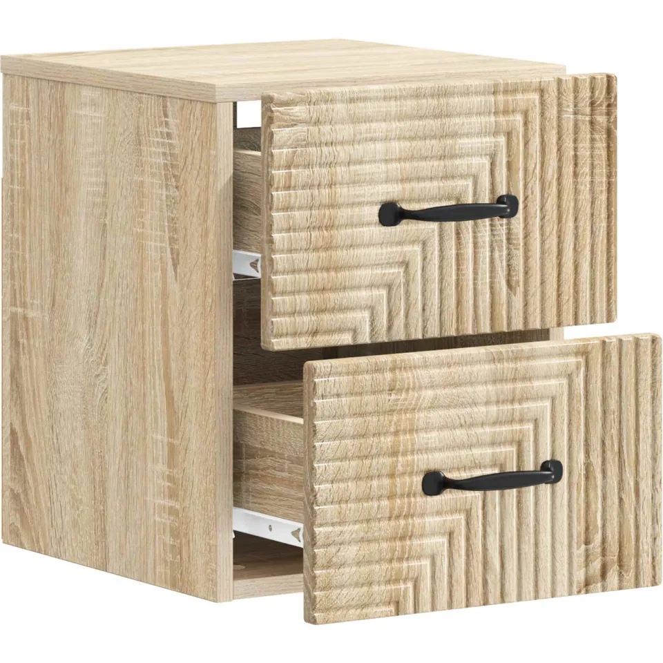 vidaXL Wandbeugel Bedkast Sonoma Eiken 34,5 x 33 x 40 cm Bewerkt hout, foto 3