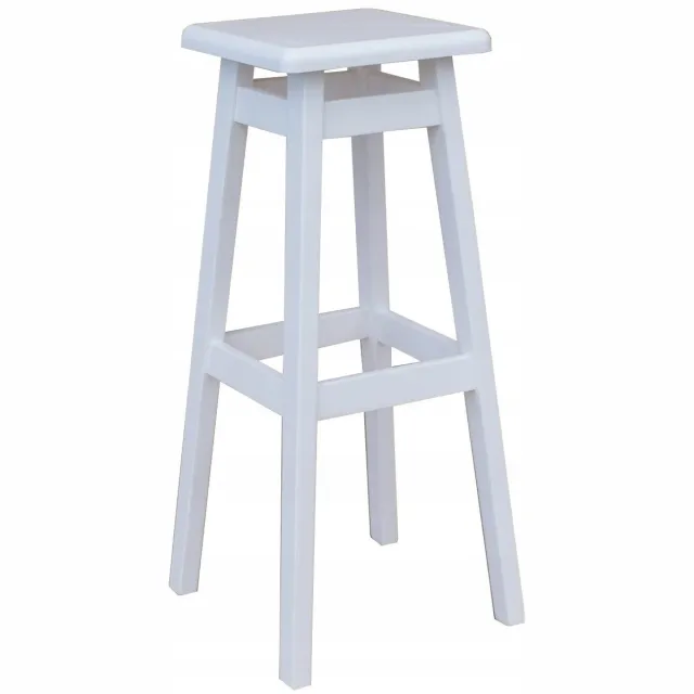 Metdrew Hoge Bar Kruk Houten 80 cm Wit - Stevig en Stijlvol