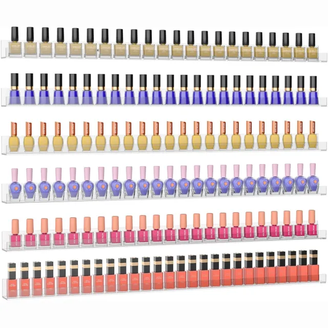 Sezanrpt Nagellakrek voor aan de muur, transparante organizer voor aan de muur, 81 cm acryl plank voor 192 flessen, 6-pack multi