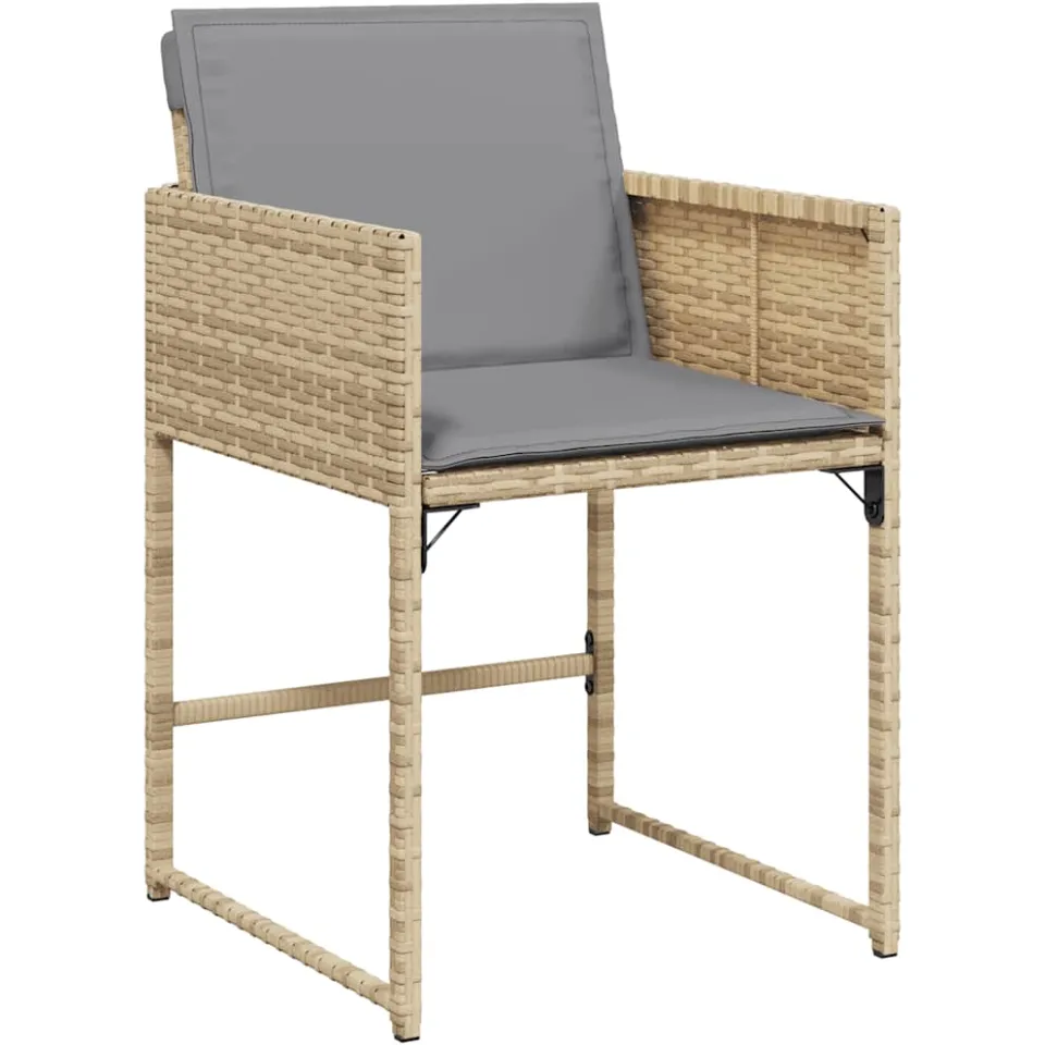 vidaXL 15-delige Tuinset met kussens poly rattan gemengd beige, foto 3