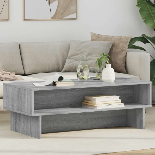 vidaXL Salontafel Grijs Sonoma 100 x 46 x 35 cm Bewerkt hout, foto 2