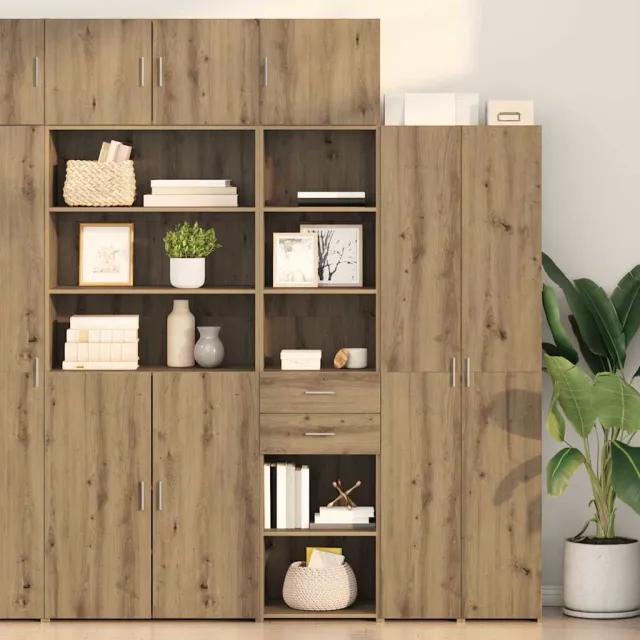 vidaXL Highboard Artisan Eiken 45 x 42,5 x 185 cm Bewerkt hout, foto 2