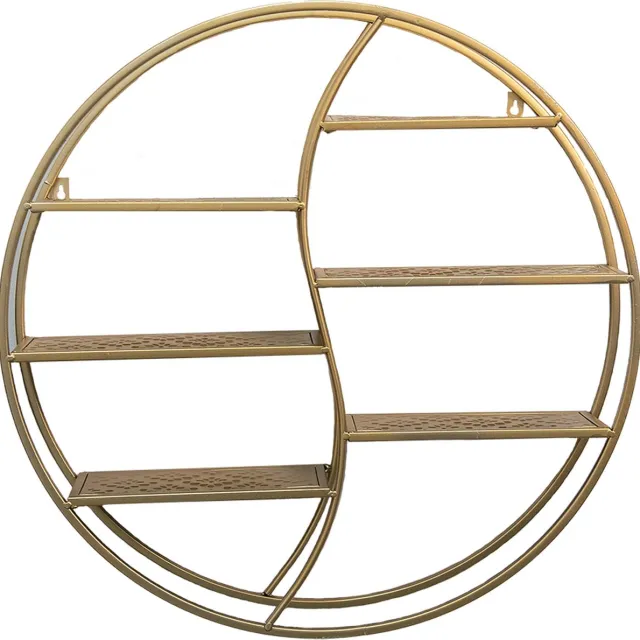 Clayre & Eef Wandrek 64x12x64 cm Goudkleurig Metaal Muurrek