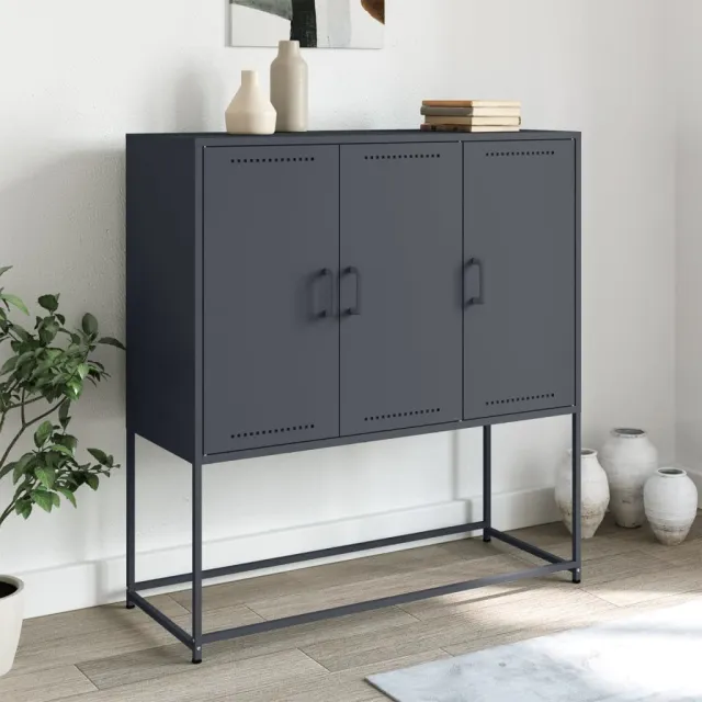 vidaXL Hoge kast 100,5x39x107 cm staal antracietkleurig, foto 2