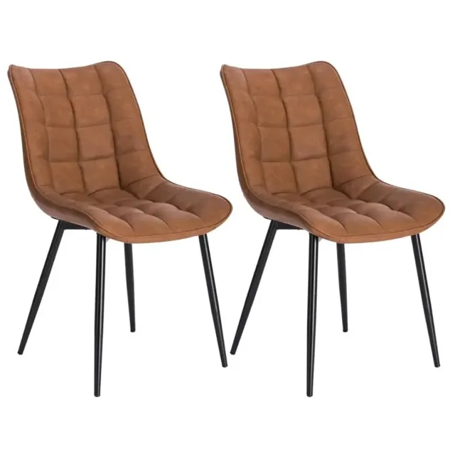 NaevaMi Eetkamerstoelen Set Van 2 - Onderhoudsvriendelijk - Ergonomisch Voor Een Gezonde Houding - Zithoogte Ca. 46,5cm - Zitting Ca. 46x40,5cm - Max 100kg - Bruin