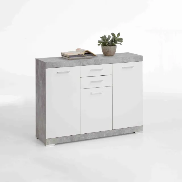 dressoir Hermes beton grijs-wit Grijs | Wit