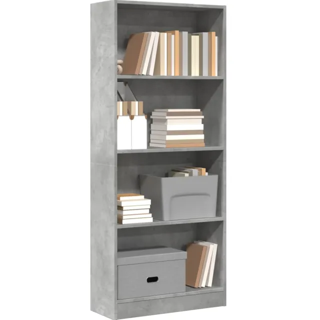 vidaXL Boekenkast 60x24x143 cm bewerkt hout betongrijs