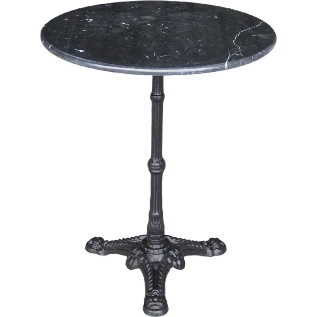 Lesliliving Tafel marmer rond 60cm - Zwart