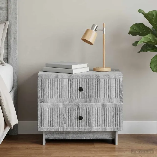vidaXL Nachtkastje Grijs sonoma 62 x 34,5 x 47,5 cm Bewerkt hout