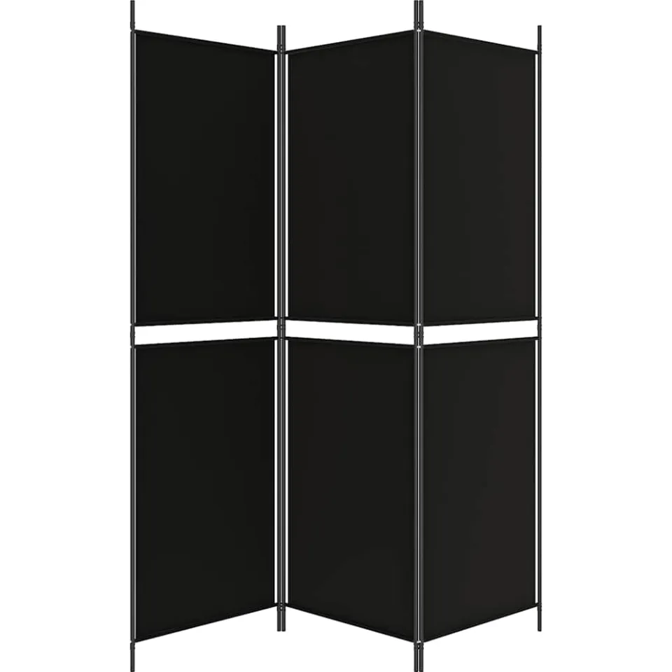 vidaXL Kamerscherm met 3 panelen 150x180 cm stof zwart, foto 5