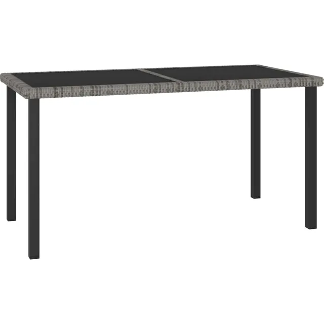 vidaXL Tuintafel 140x70x73 cm poly rattan grijs