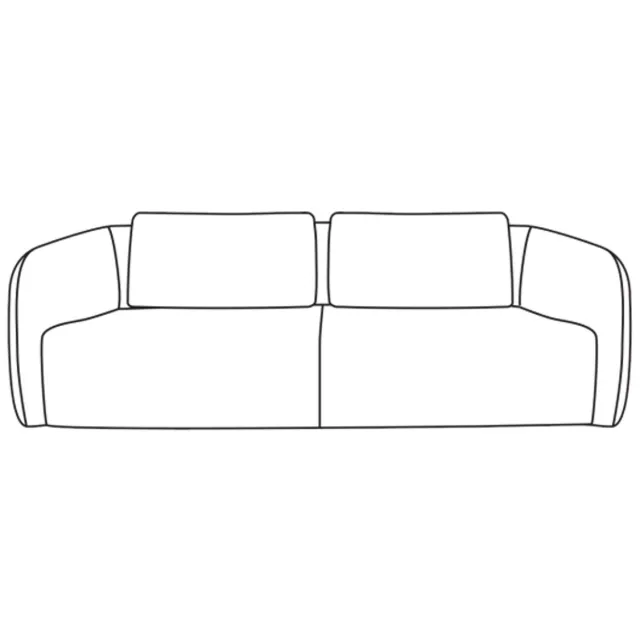 PEPP Interiors CLOUD 3-zitsbank ronde vormen - bouclé Ness 15 greige - 235x96x84 cm