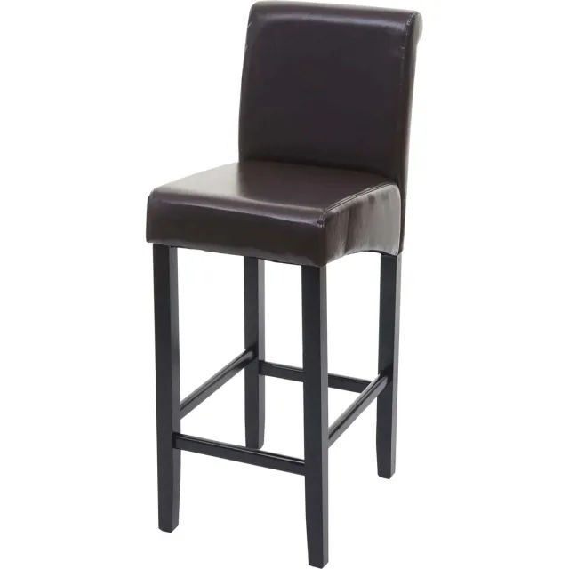 MCW Barkruk MCW-C33, barkruk tegenkruk, hout MVG-gecertificeerd ~ bruin, donkere poten, leer