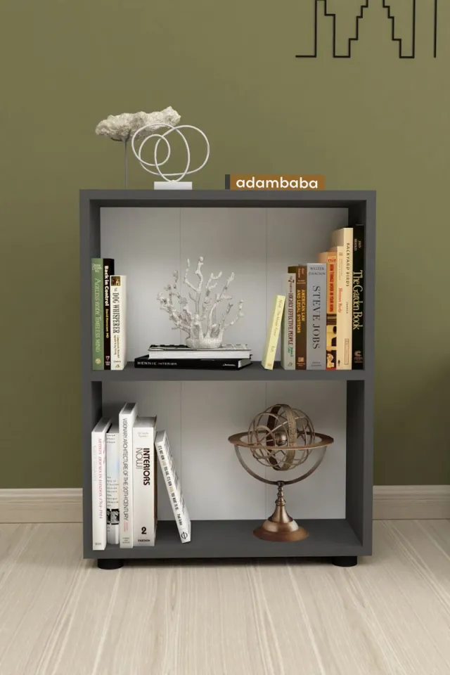adambaba Decoratieve Boekenkast - Planken- Houten - Antraciet