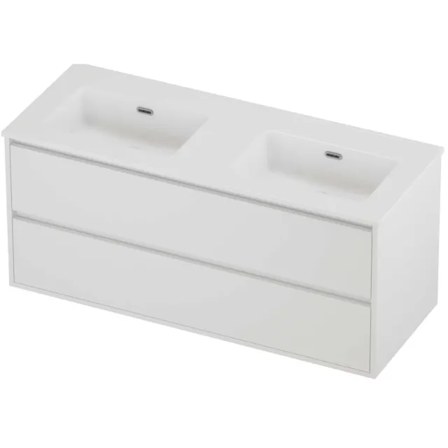 Proline Tribute Badmeubelset Porselein Elegant Greeploos 120x46x54 cm Glans Wit Mat White Mat Wit