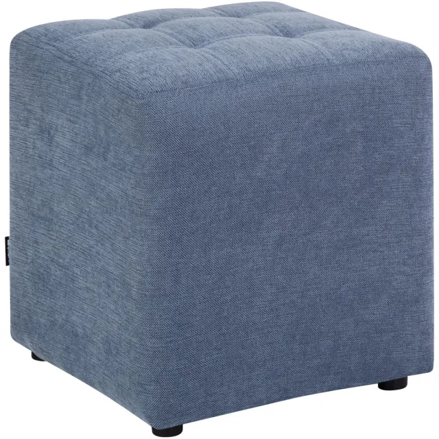 Beliani KANSAS - Voetenbank - Blauw - 38 cm - Polyester