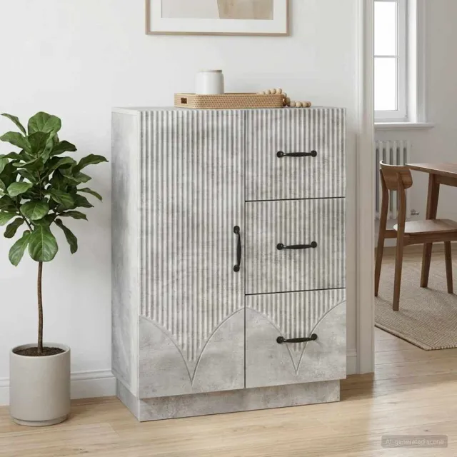vidaXL Dressoir met lade Betongrijs 66 x 34,5 x 87 cm Bewerkt hout