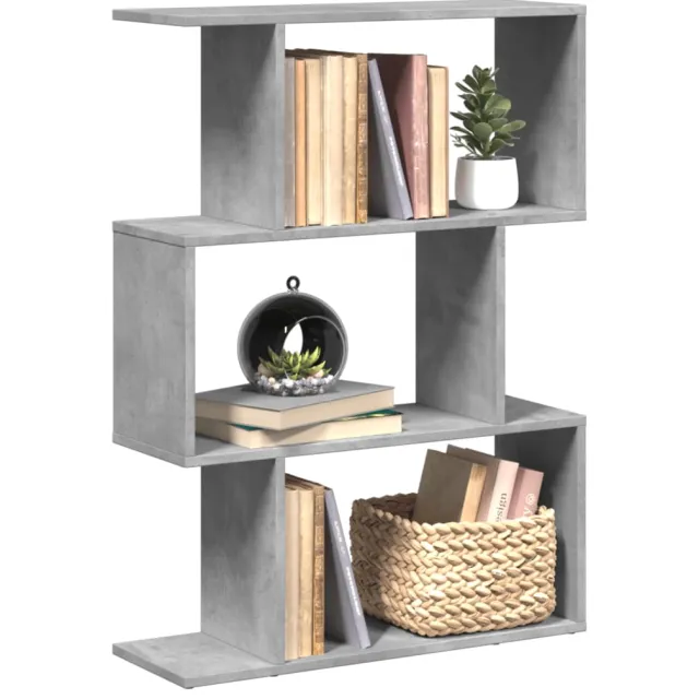 vidaXL Kamerscherm / boekenkast 3-laags 70x24x97 cm hout betongrijs