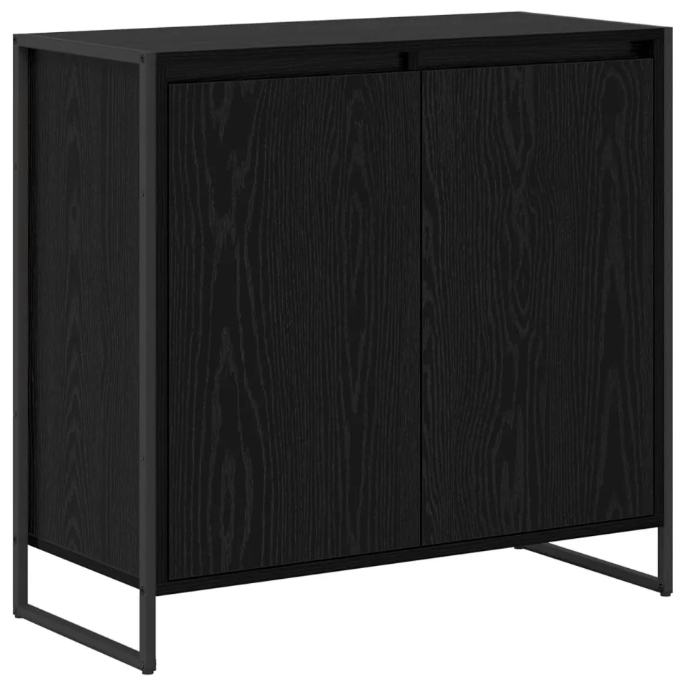 vidaXL Bijzetkast Zwart Eiken 79 x 36 x 75 cm Bewerkt hout, foto 3