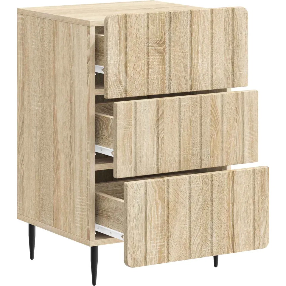 vidaXL Nachtkastje met lade Sonoma Eiken 43x 41 x 68 cm Bewerkt hout, foto 3