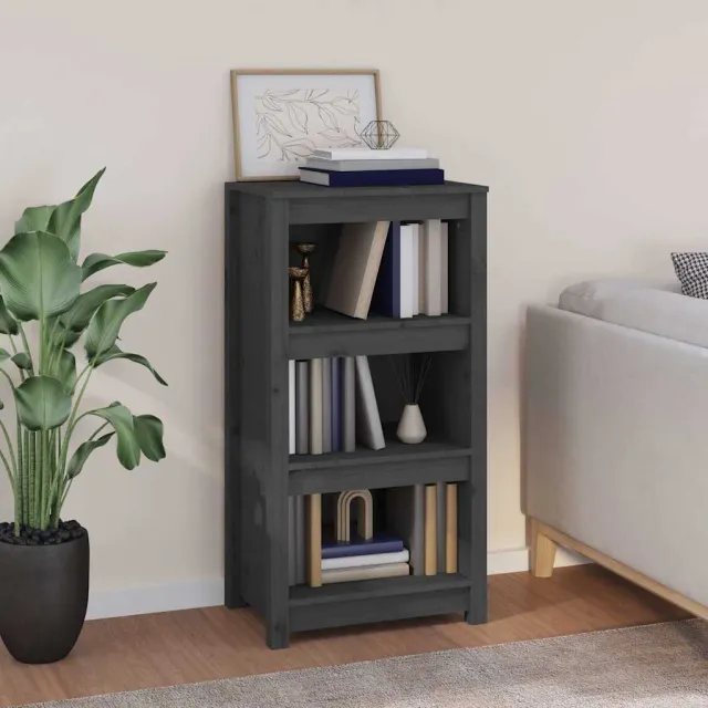vidaXL Boekenkast 50x35x97 cm massief grenenhout grijs, foto 2