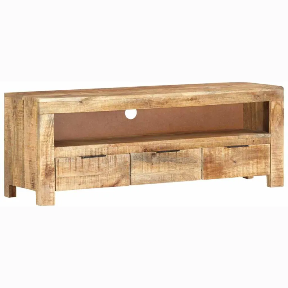 vidaXL Tv-meubel 110x30x40 cm ruw mangohout bruin, foto 4