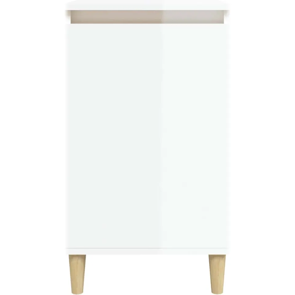 vidaXL Nachtkastjes 2 st 40x35x70 cm bewerkt hout hoogglans wit, foto 4