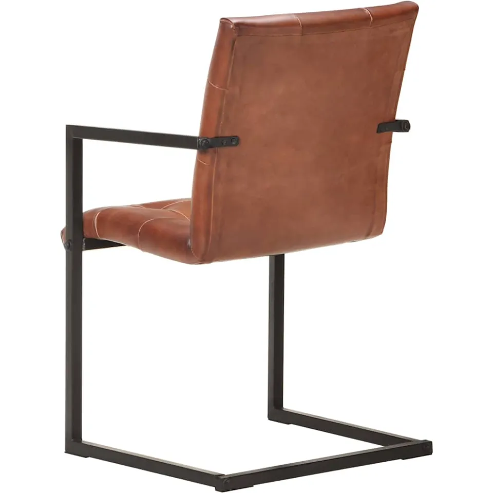 vidaXL Eetkamerstoelen 4 st echt leer bruin, foto 4