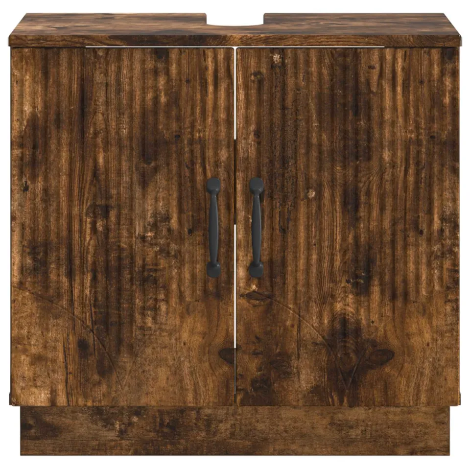 vidaXL Badkamer wastafelkast HOORN Gerookt eiken 59,5 x 31,5 x 56 cm, foto 4