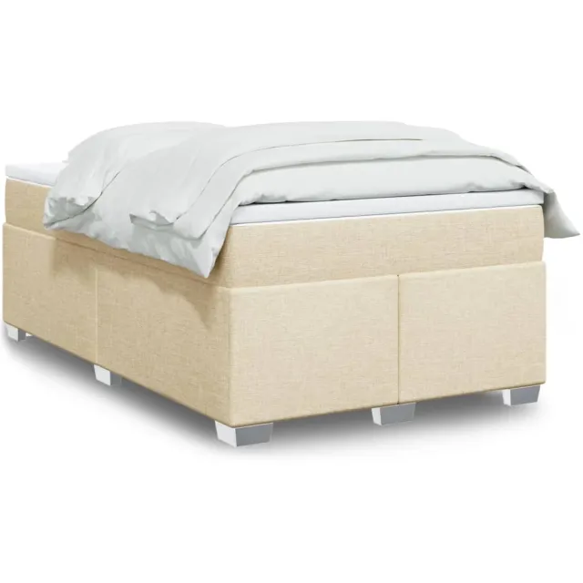 vidaXL Boxspring met matras stof crèmekleurig 120x190 cm