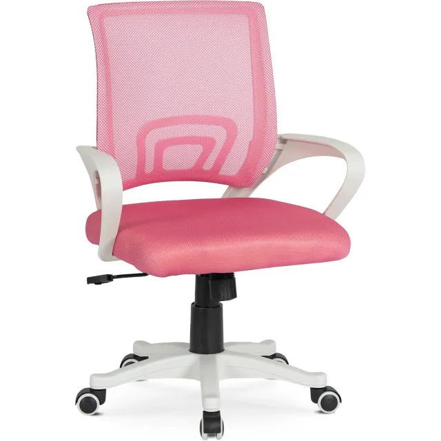 Mebel Elite NATE-serie - Jeugdbureaustoel - Roze - Draaibaar - Mesh rugleuning Roze;Wit