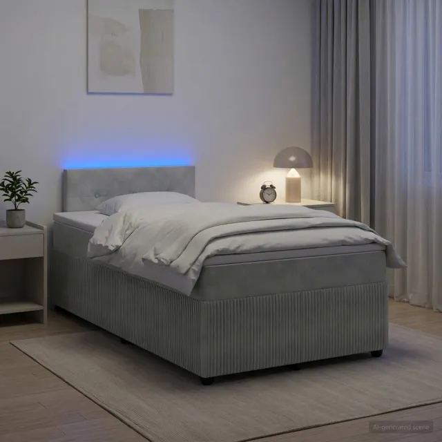 vidaXL Boxspringbed met matras Lichtgrijs 120 x 200 cm Fluweel