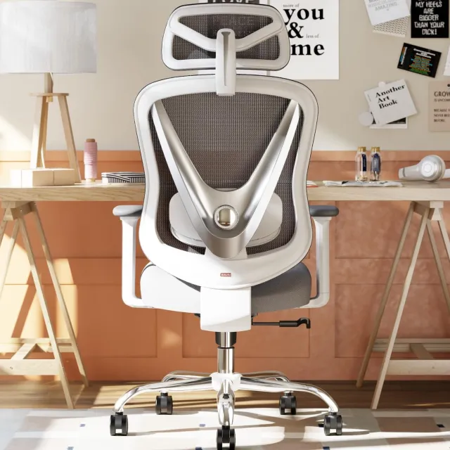 Duraxl Bureaustoel - Ergonomisch - 3D-lendensteun - Mesh - Wit