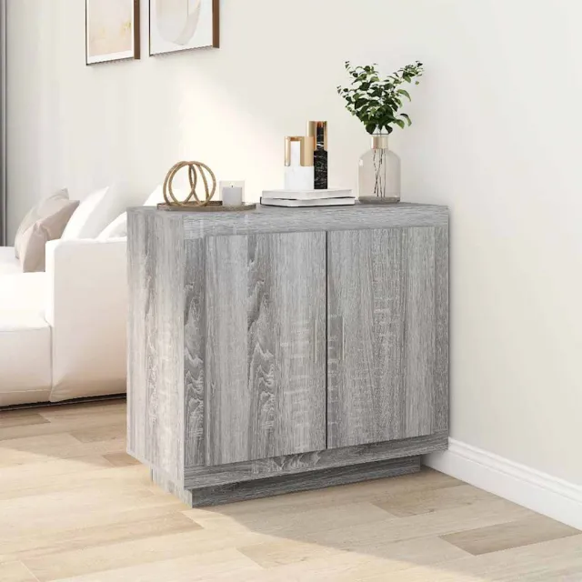 vidaXL Dressoir 80x40x75 cm bewerkt hout grijs sonoma eikenkleurig, foto 2