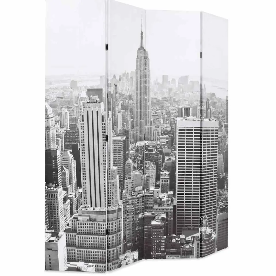 vidaXL Kamerscherm New York bij daglicht 160x170 cm zwart en wit, foto 3