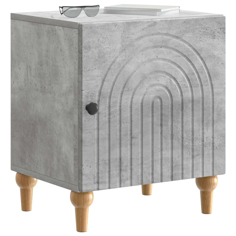 vidaXL Nachtkastje 2 st Betongrijs 43 x 34,5 x 50 cm Bewerkt hout