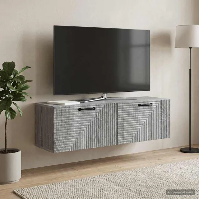 vidaXL Wandbeugel TV-kast Grijs sonoma 98 x 31 x 30 cm Bewerkt hout