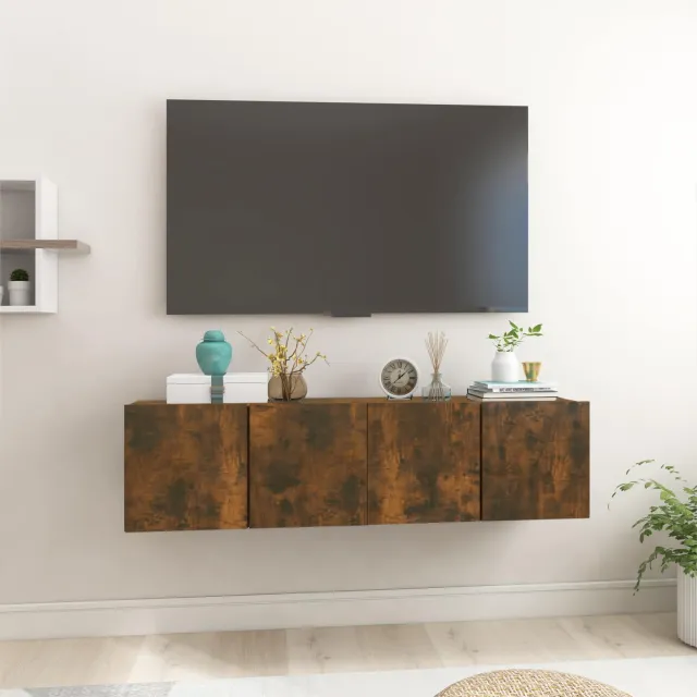 vidaXL Tv-hangmeubelen 2 st 60x30x30 cm gerookt eikenkleurig Bruin
