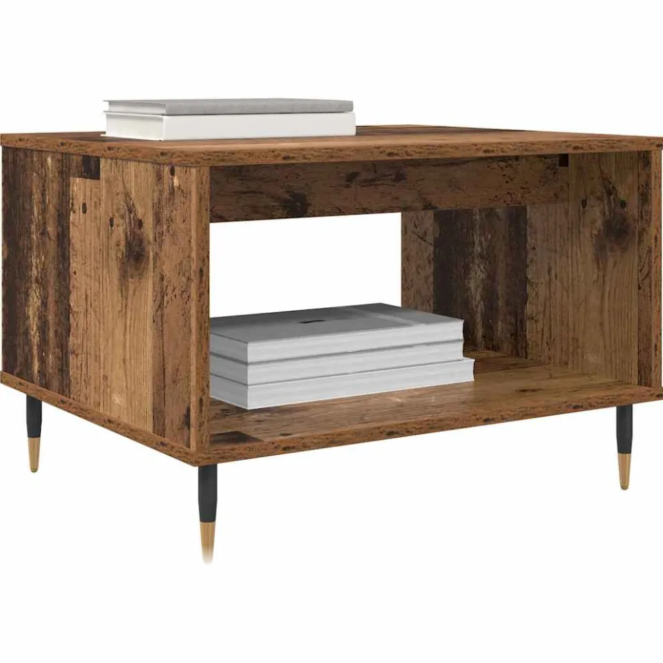vidaXL Salontafel Oud hout 60 x 50 x 40 cm Bewerkt hout Bruin