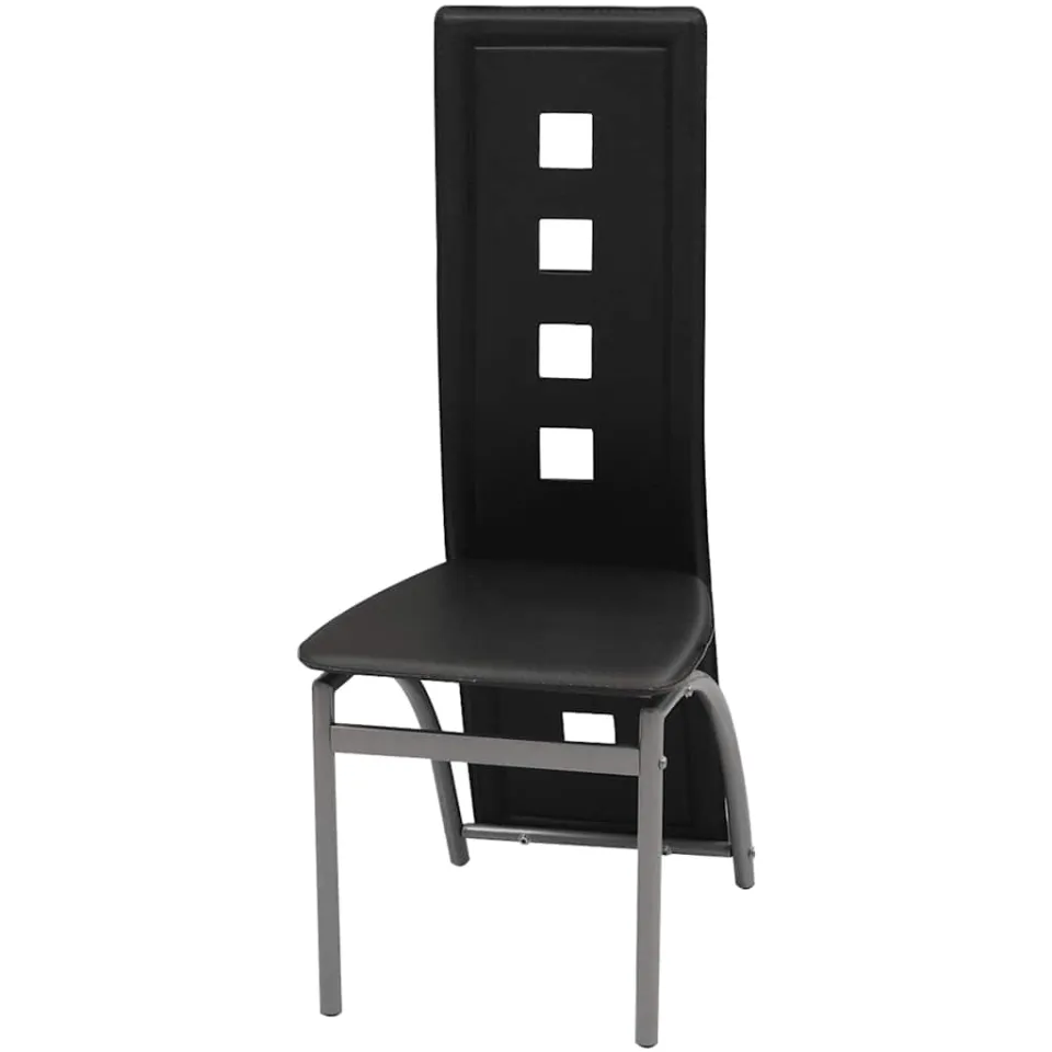 vidaXL Eetkamerstoelen 4 st kunstleer zwart, foto 3