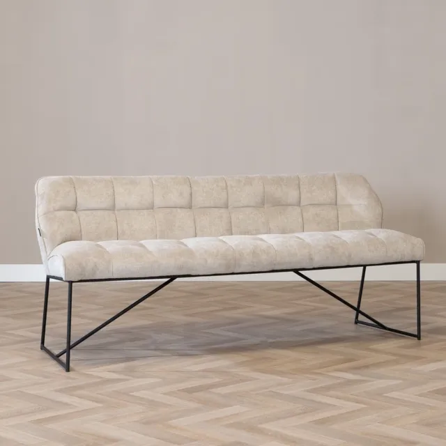 Bronx71 Scandinavische eetkamerbank Jelle taupe 185 cm - eettafelbank - eetbank