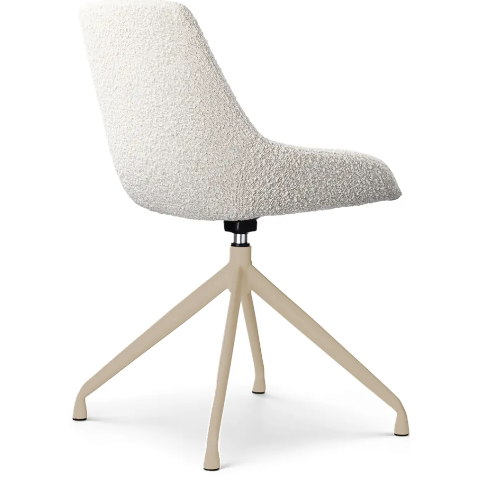 Nolon Nola-Isa draaibare eetkamerstoel bouclé beige - beige onderstel, foto 4